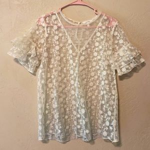 White See-Through Lace Top
